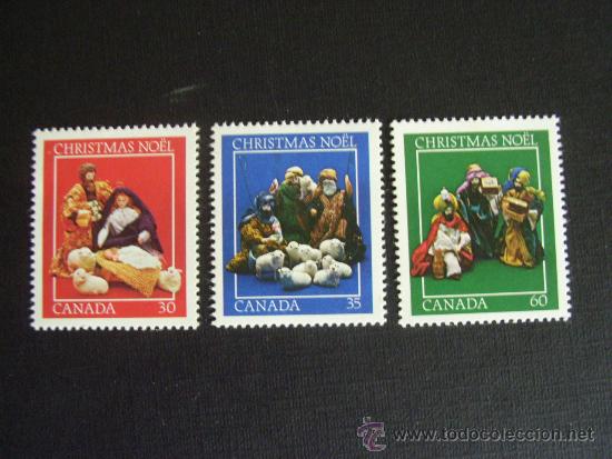Sellos: CANADA N&ordm; YVERT 824/6*** A&Ntilde;O 1982.  NAVIDAD - Foto 1