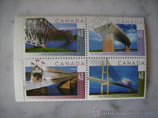 Sellos: SERIE COMPLETA ** DE CANADA EN BLOQUE.PUENTES - Foto 1