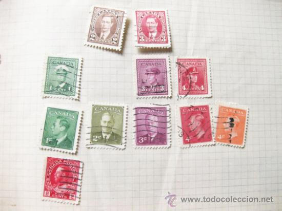 Sellos: LOTE DE 11 SELLOS ANTIGUOS DE CANADA - POSTES CANADA POSTAGE - Foto 1