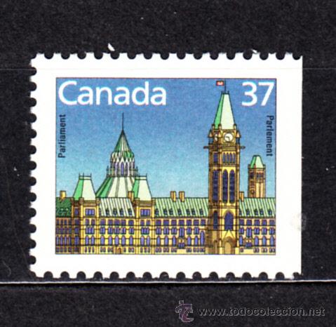 Sellos: CANAD&Aacute; 1030a** - A&Ntilde;O 1987 - PARLAMENTO DE CANADA - Foto 1