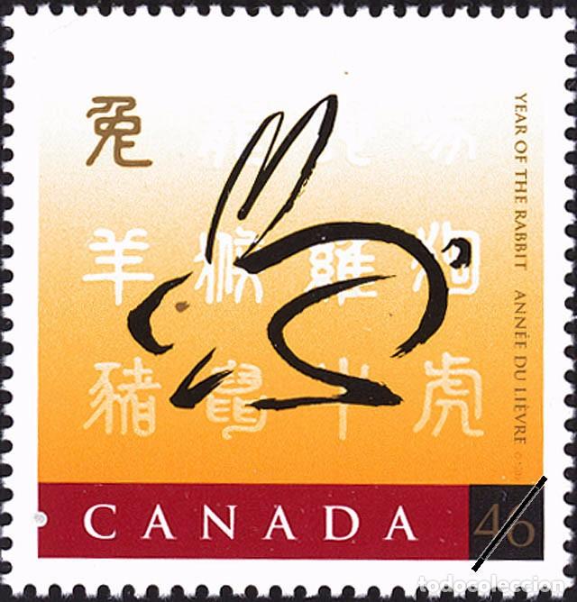 Sellos: [CF4040] Canad&aacute; 1999, Serie A&ntilde;o del Conejo (MNH) - Foto 1