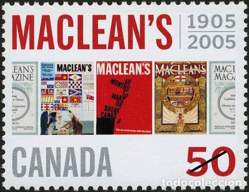 Sellos: [CF7522] Canad&aacute; 2005, Centenario Revista Maclean&acute;s, 50 c. (MNH) - Foto 1