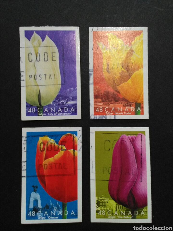 Sellos: CANADA. SERIE COMPLETA. TULIPANES. 2002. - Foto 1