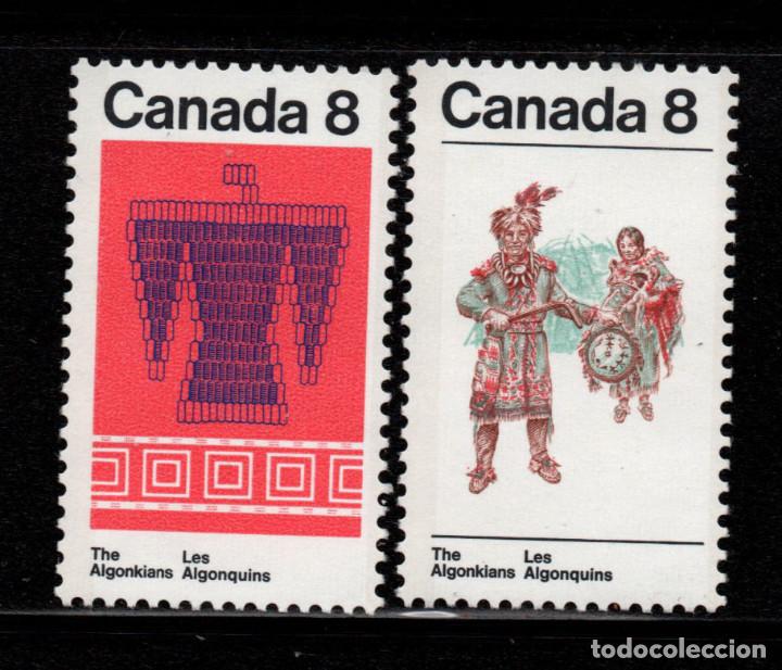 Sellos: CANADA 519/20** - A&Ntilde;O 1973 - INDIOS ALGONQUINS - Foto 1