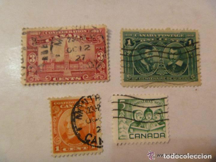 Sellos: LOTE DE 4 SELLOS ANTIGUOS DE CANADA - Foto 1