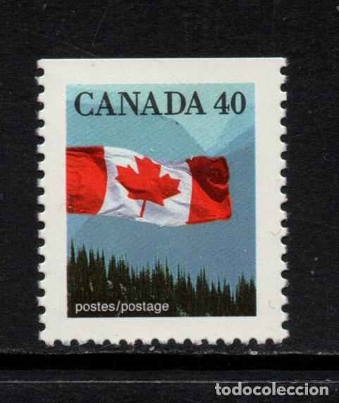 Sellos: CANADA 1168a** - A&Ntilde;O 1990 - BANDERA - Foto 1