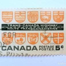 Sellos: SELLO POSTAL CANADA 1962 5 C AUTOPISTA TRANS CANADIENSE CONMEMORATIVO