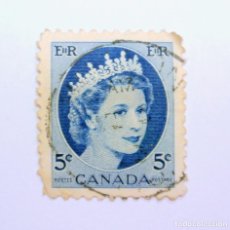 Sellos: SELLO POSTAL ANTIGUO CANADA 1954 5 C REINA ELIZABETH II
