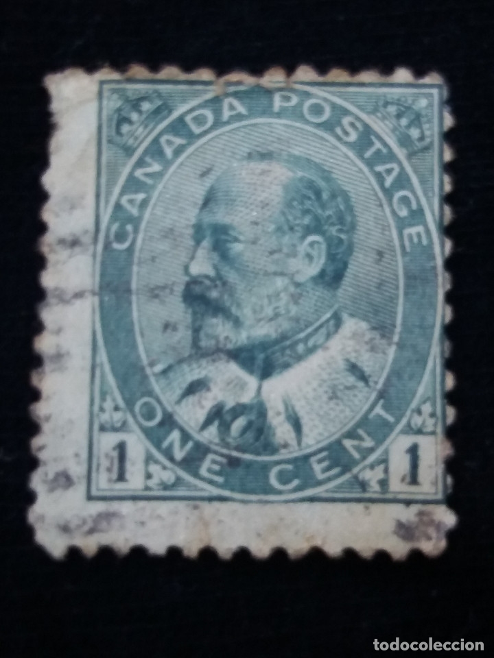 Sellos: CANADA, 1 CENT, REY EDUARDO VII, A&Ntilde;O 1903. - Foto 1