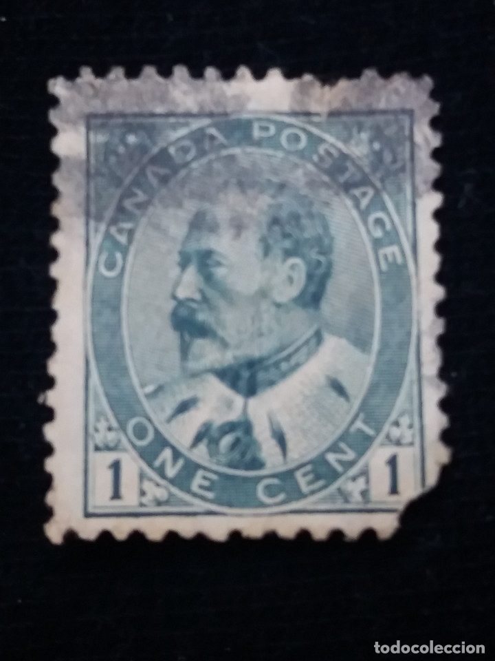 Sellos: CANADA, 1 CENT, REY EDUARDO VII, A&Ntilde;O 1903. - Foto 1