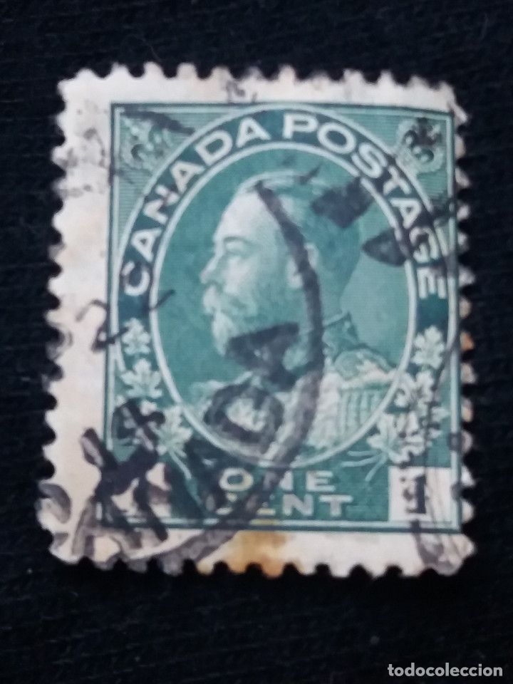 Sellos: CANADA, 1 CENT, REY GEORGE V, A&Ntilde;O 1922. - Foto 1