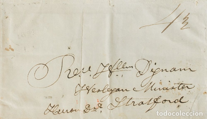 Sellos: Canad&aacute;, Prefilatelia. Sobre Yv . 1848. GODERICH a STRATFORD. Fechador de doble arco GODERICH / U.C. - Foto 1