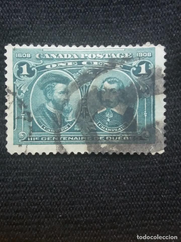 Sellos: CANADA, 1 CENTS, QUEBEC, A&Ntilde;O 1908. - Foto 1