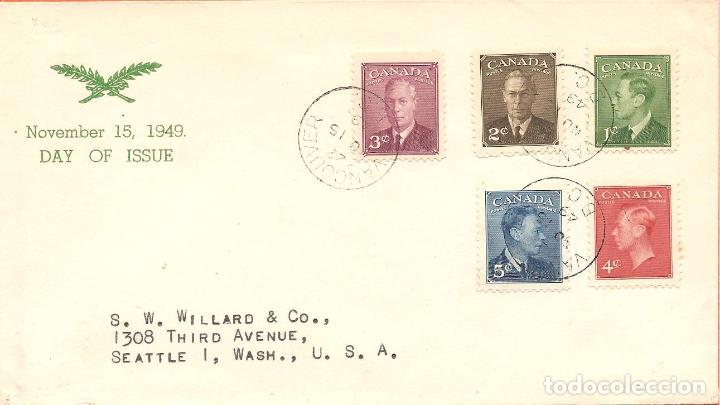 Sellos: SPD -FDC, CANAD&Aacute;, 1949 - Foto 1