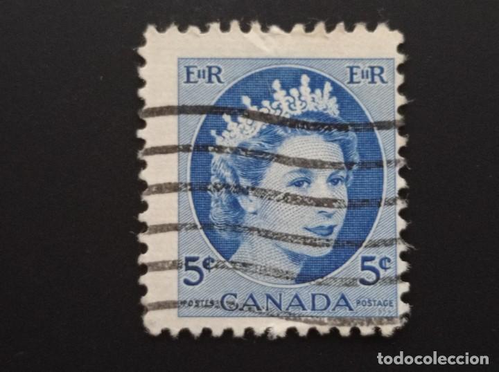 Sellos: SELLO CANAD&Aacute;. ISABEL II (5 cents) DE 1954 - Foto 1