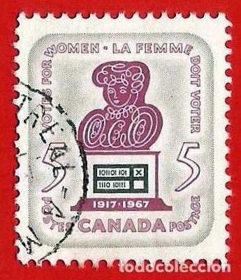 Sellos: CANADA. 1967. SUFRAGIO DE LA MUJER - Foto 1