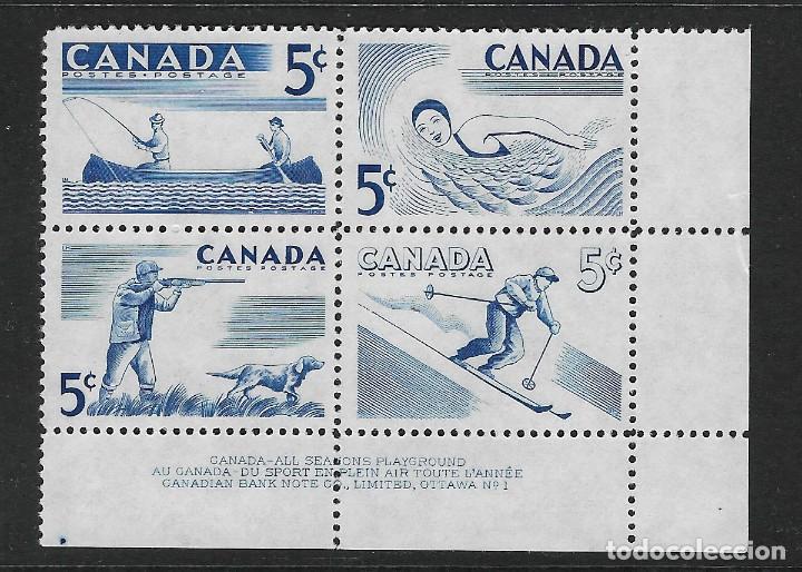 Selos: CANAD&Aacute;. Yvert ns&ordm; 292/95 nuevos y un sello defectuoso