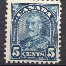 Sellos: CANADA/1930-31/MNH/SC#171/ REY JORGE V / KGV/ REALEZA/ 5C AZUL OPACO/ RE ENGOMADO. Lote 251494535