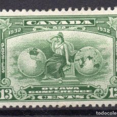 Sellos: CANADA/1932/MNH/SC#194/ CONFERENCIA IMPERIAL DE ECONOMIA / 13C VERDE PROFUNDO /RE ENGOMADO