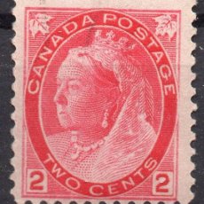Sellos: CANADA/1899/MNH/SC#77A/ REINA VICTORIA / 2C CARMIN, TIPO II