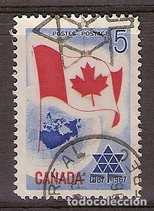Sellos: CANAD&Aacute; 1967 CENTENARIO DE CANAD&Aacute; - YVERT 377 USADO - Foto 1