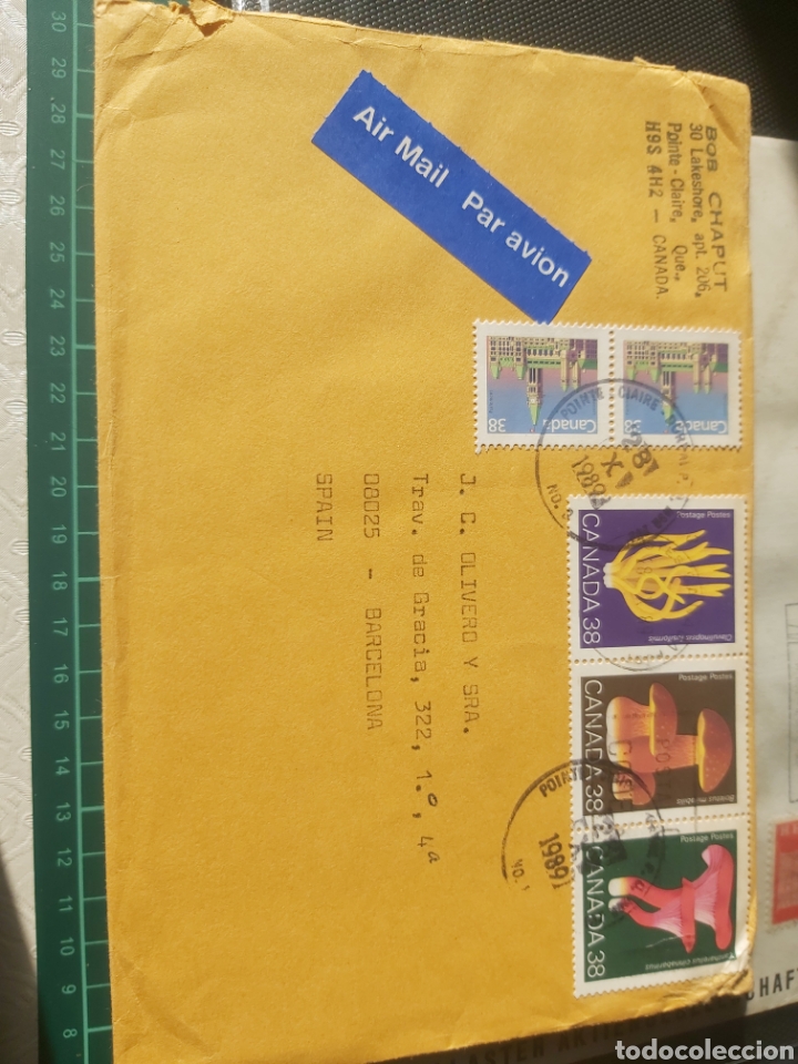 Sellos: CABASA MATASELLO AIR MAIL 1989 SETAS - Foto 1