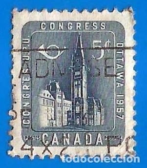 Sellos: CANADA. 1957. UPU. PARLAMENTO DE OTTAWA - Foto 1