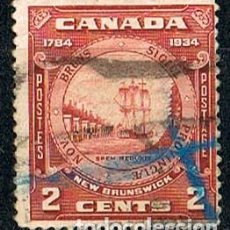 Sellos: CANADA Nº 171 (AÑO 1934), 150 ANIVERSARIO DE LA PROVINCIA DE NEW BRUNSWICK (AÑO 1934), USADO. Lote 332171198