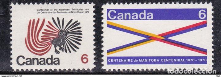 Sellos: CANADA 1970 - CENTENARIO DE LOS TERRITORIOS DEL NOROESTE - YVERT 426-427** - Foto 1