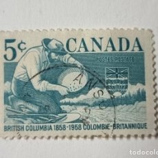 Sellos: SELLO USADO CANADA 1958 - CENTENARIO DE LA COLUMBIA BRITANICA. Lote 374689764