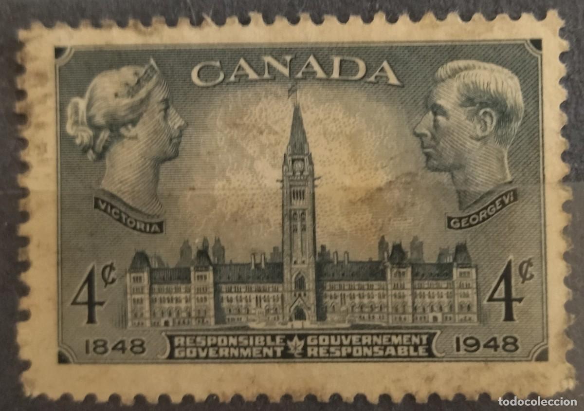Sellos: CANAD&Aacute; 1948 Centenario del autogobierno. USADO - USED. - Foto 1