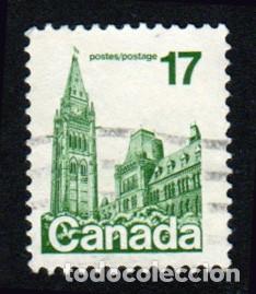 Sellos: Canad&aacute;. Edificios. Parlamento 1979. YT-694. Usado sin charnela. - Foto 1