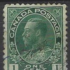 Francobolli: CANADÁ 1911-18 - JORGE V EN UNIFORME DE ALMIRANTE, VERDE - USADO