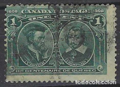 Sellos: CANAD&Aacute; 1908 - 3&ordm; CENTENARIO DE LA FUNDACI&Oacute;N DE QU&Eacute;BEC - USADO - Foto 1