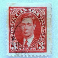 Sellos: SELLO POSTAL CANADA 1937 3 CENTS REY GEORGE VI