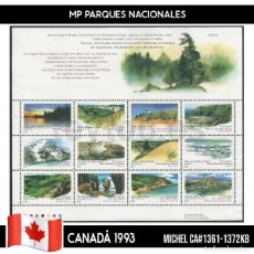 Sellos: D0278# CANADÁ 1993. MP PARQUES NACIONALES (MNH) MI#1361-1372KB