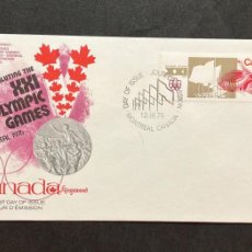 Sellos: O) 1976 CANADA, OLYMPIC GAMES, MOTREAL 1976, STADIUM,  MEDAL, FDC XF, VERY NICE CANCELLATION BY FLAG