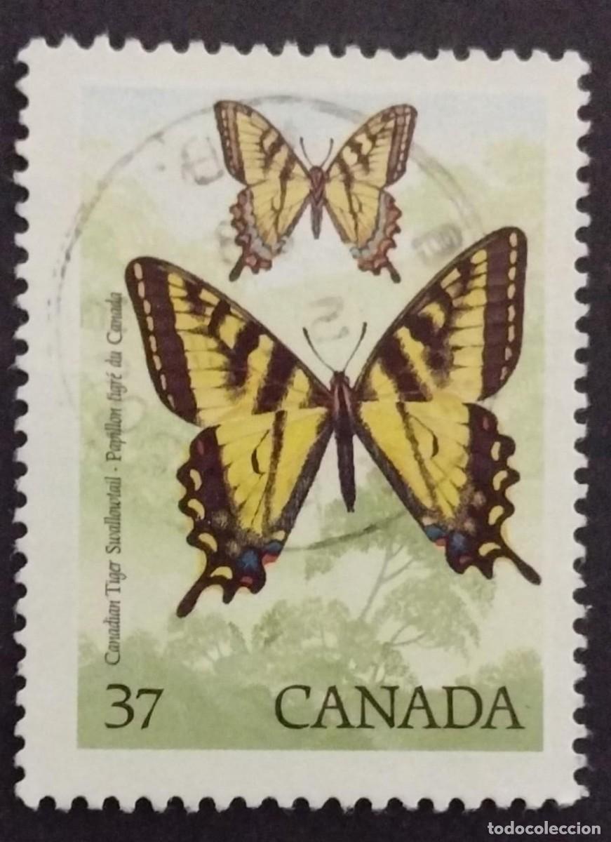 Sellos: BD)CANADA, INSECTS, BUTTERFLIES, USED - Foto 1