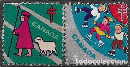 Sellos: VI&Ntilde;ETAS, Protuberculosos, Canad&aacute;, 2 vi&ntilde;etas (*) - Foto 1