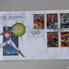 Sellos: 1995 TORONTO - SOBRE PRIMER DIA SUPER HEROES NELVANA CAPTAIN CANUCK FLEUR DE LYS JOHNNY SUPERMAN