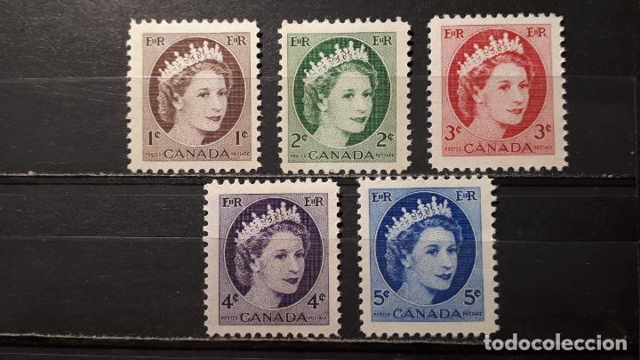 Sellos: CANAD&Aacute;. A&Ntilde;O 1954 *. Yvert 267/71 - Foto 1