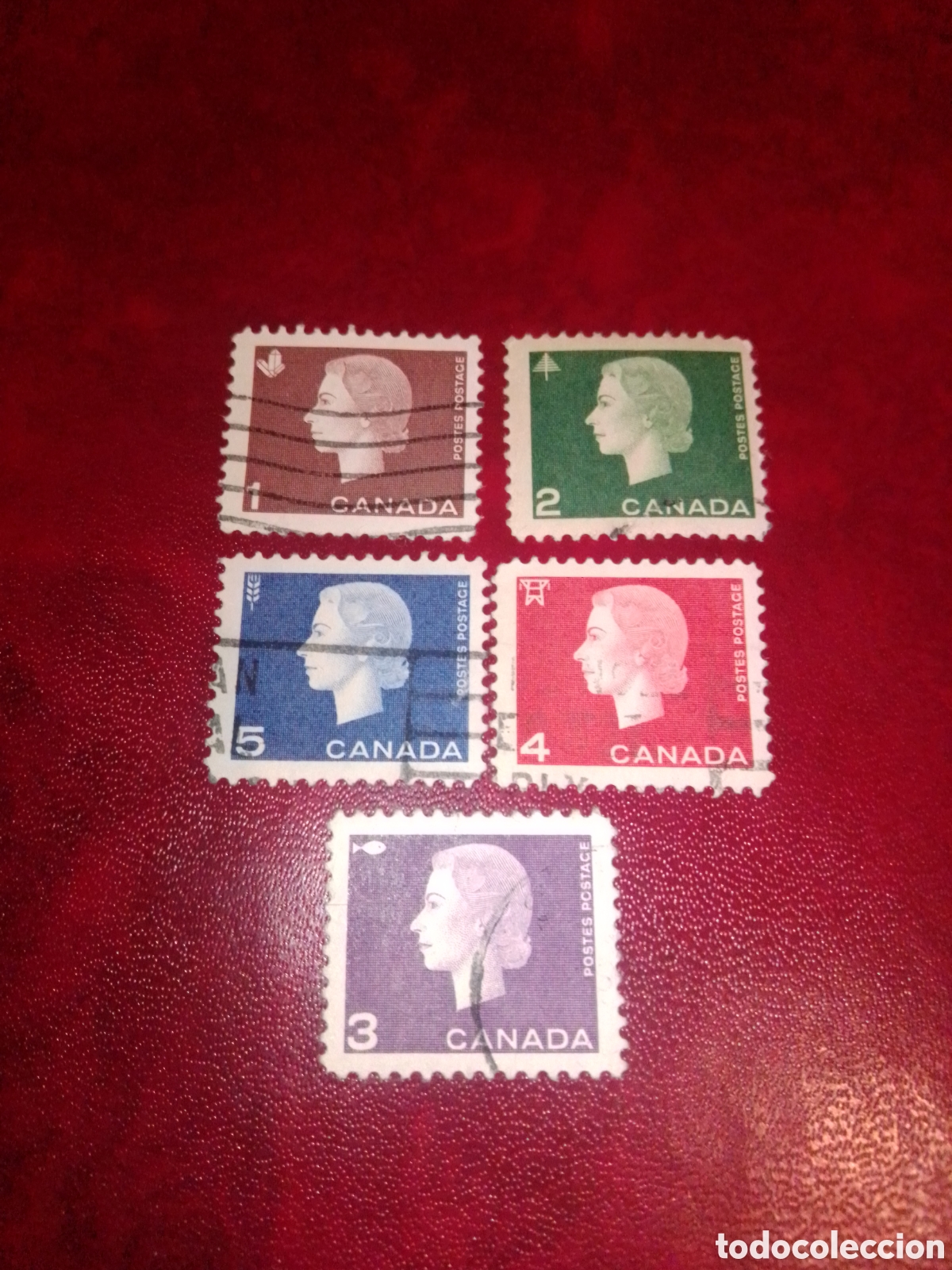 Sellos: Canad&aacute; 401 405 Isabel II completa - Foto 1