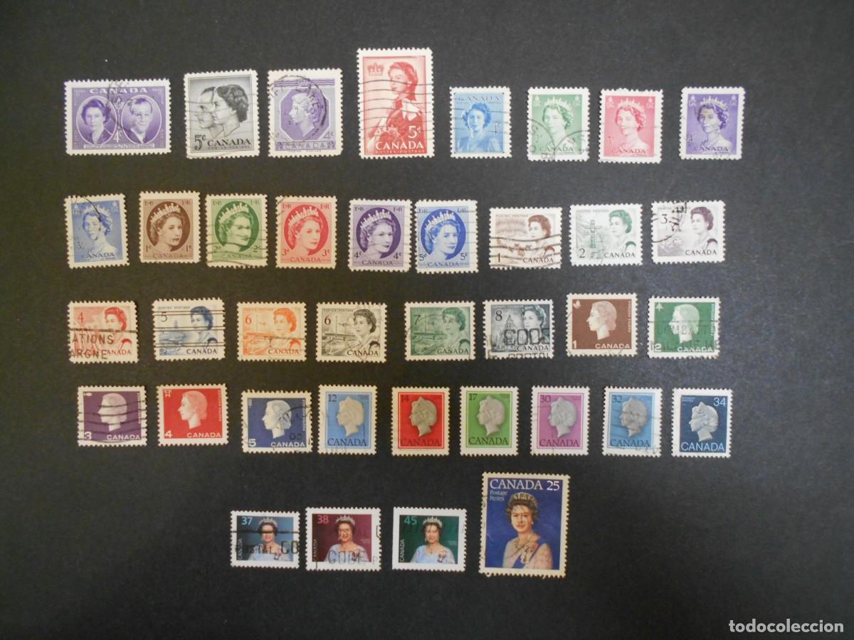 Sellos: CANADA-ISABEL II-35 SELLOS DIFERENTES - Foto 1