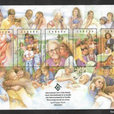 Sellos: SD)1994 CANADA INTERNATIONAL YEAR OF THE FAMILY, SOUVENIR SHEET, MNH