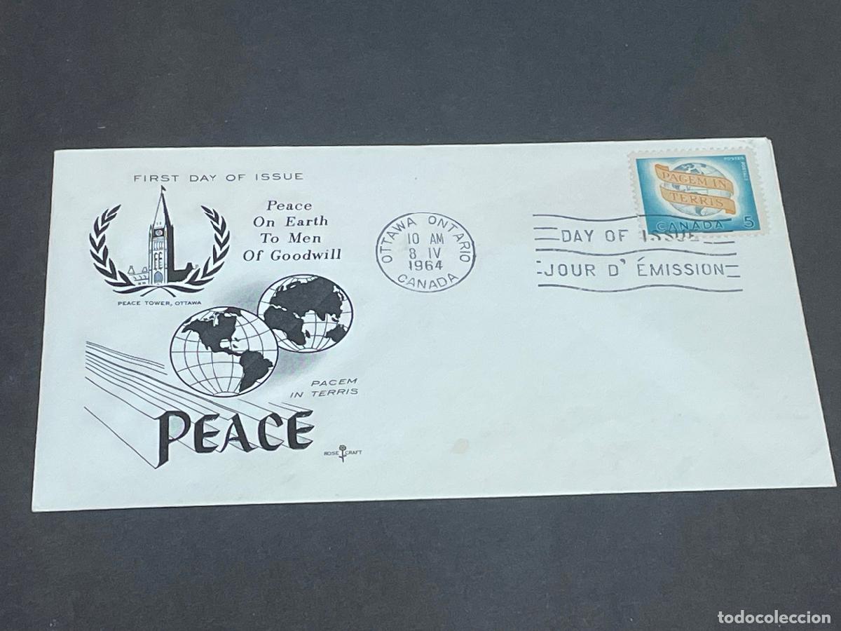Sellos: CANADA 1964 YVERT 341 FDC - PEACE ISSUE - Foto 1