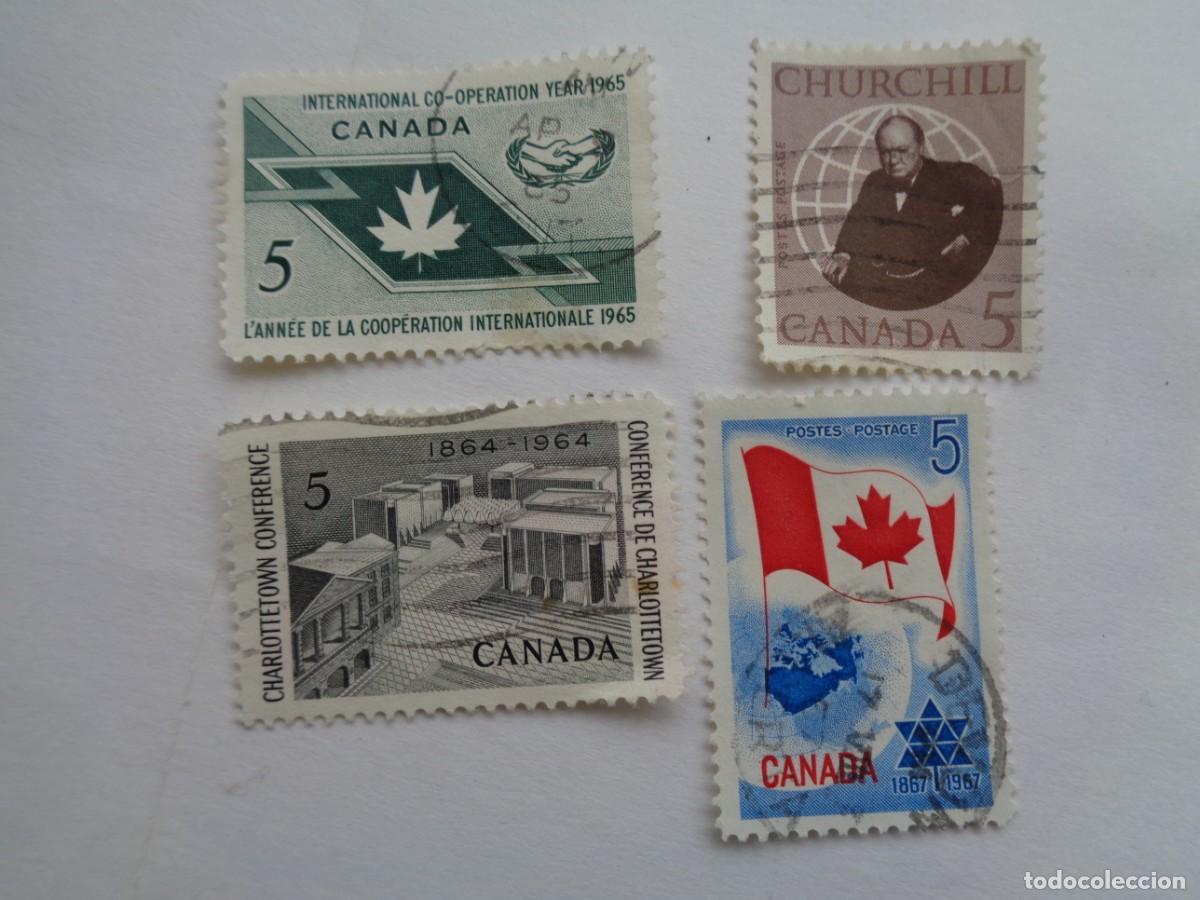 Sellos: LOTE DE 4 SELLOS DE CANADA . A&Ntilde;OS 60 - Foto 1