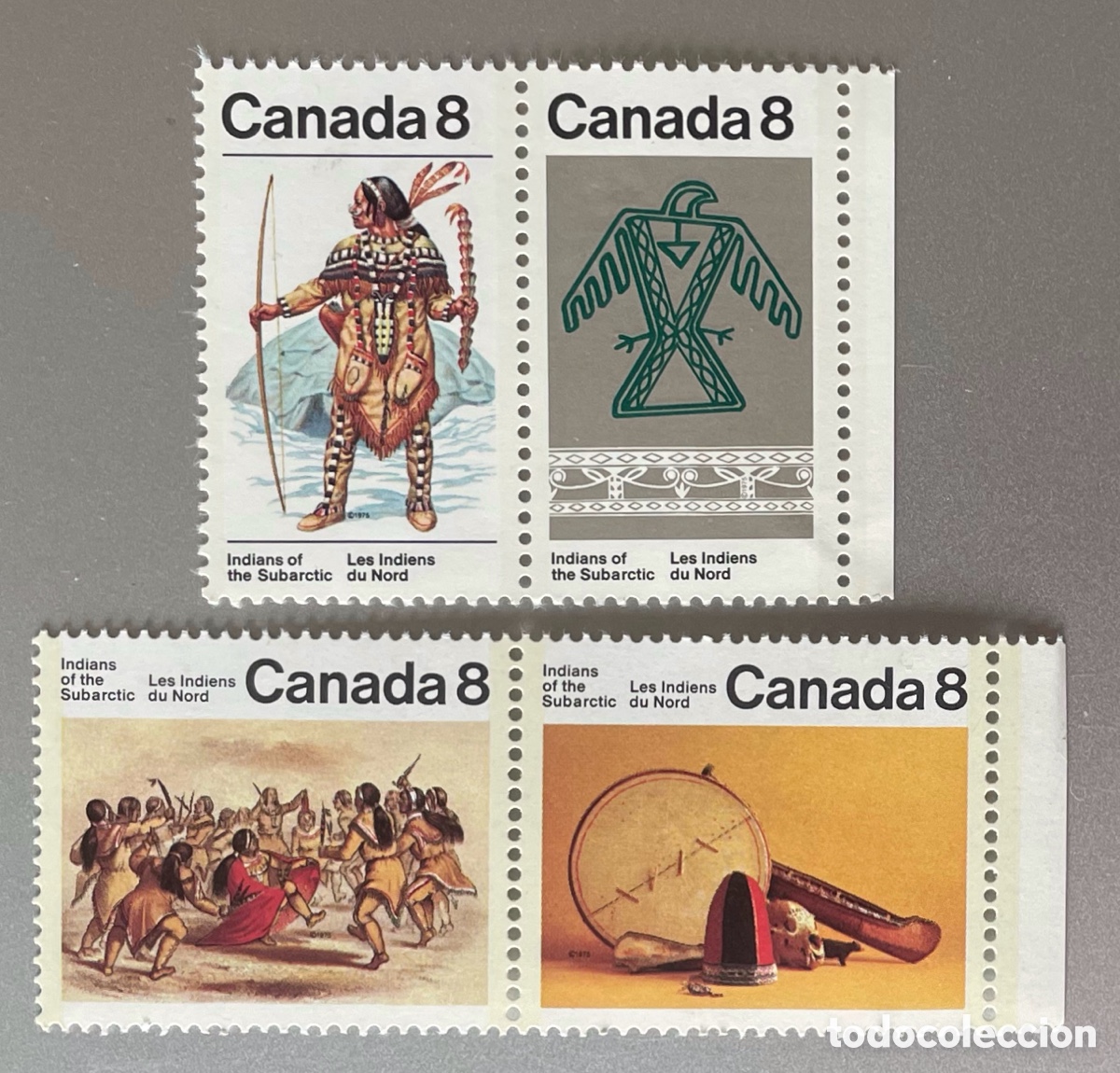 Sellos: Canad&aacute;. Indios canadienses del norte. 1975 - Foto 1