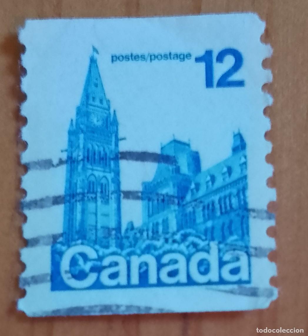 Sellos: CANAD&Aacute; - V/F 12 - PARLAMENTO. - Foto 1