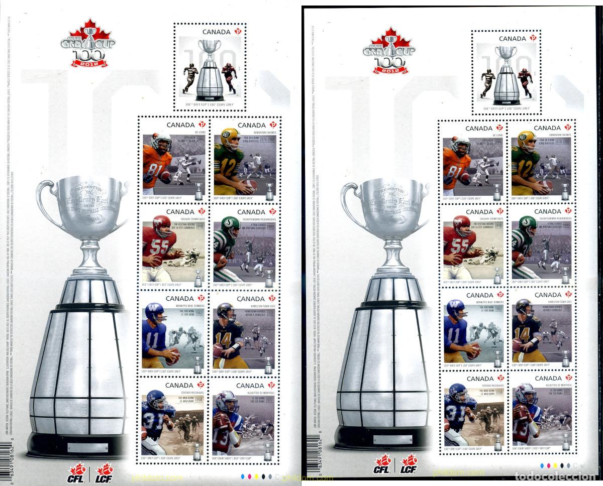 Sellos: 288045 MNH CANADA 2012 CENTENARIO DE LA COPA GREY - Foto 1