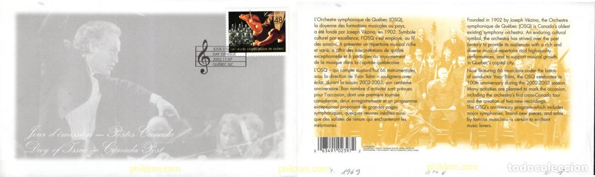Sellos: 715894 MNH CANADA 2002 ORQUESTA SIMFONICA DE QUEBEC - Foto 1